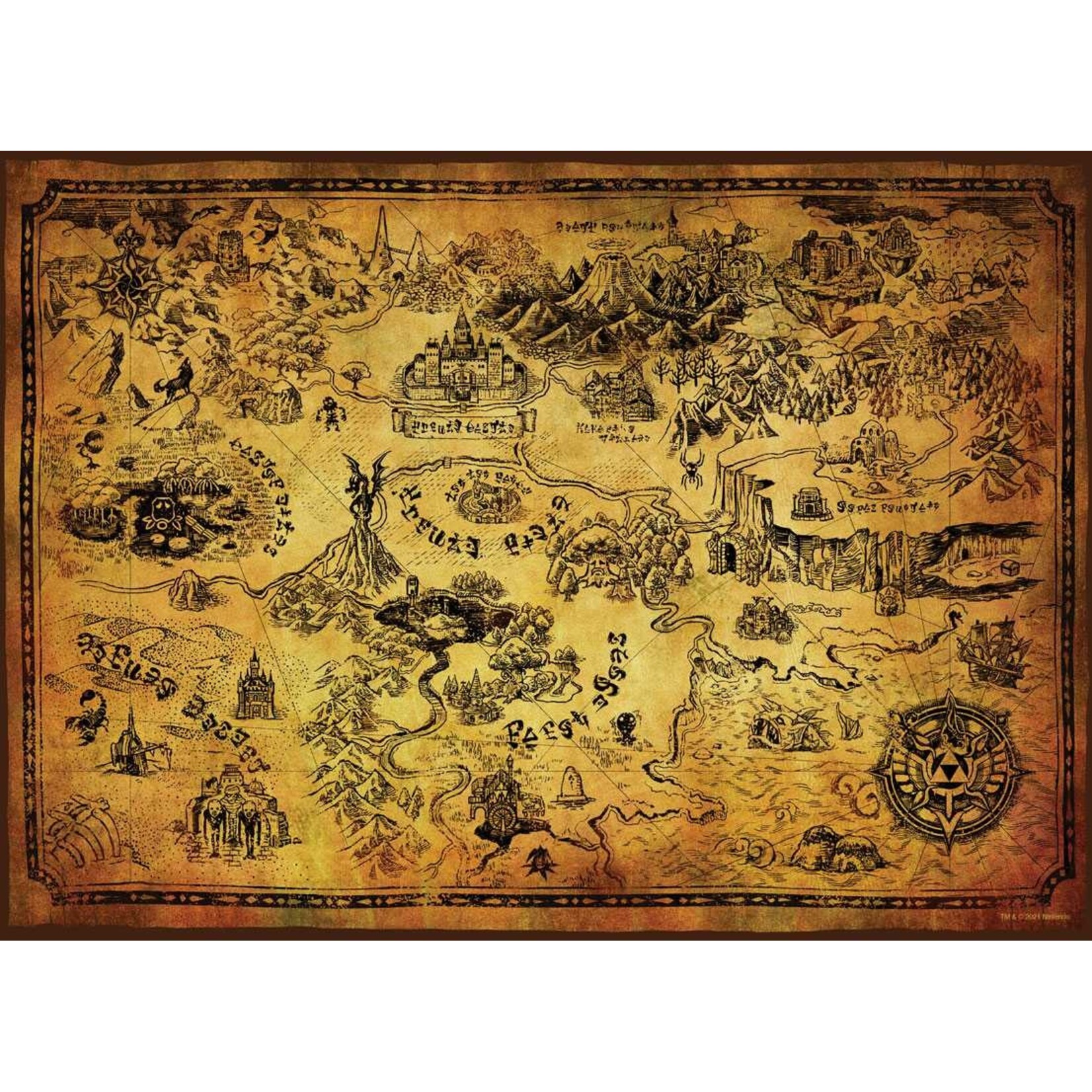 The Op Games (USAOPOLY) The Legend of Zelda - Hyrule Map - 1000 Piece Puzzle