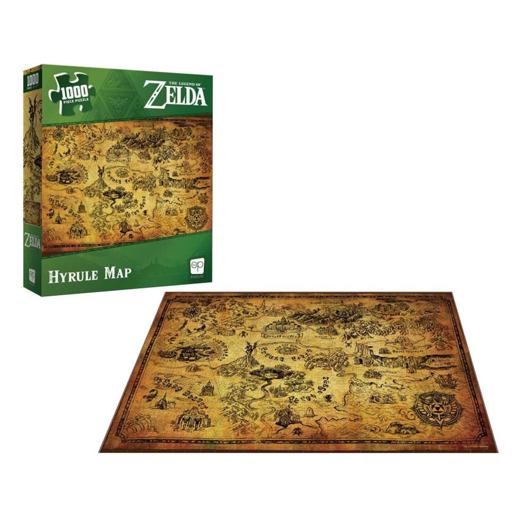 The Op Games (USAOPOLY) The Legend of Zelda - Hyrule Map - 1000 Piece Puzzle