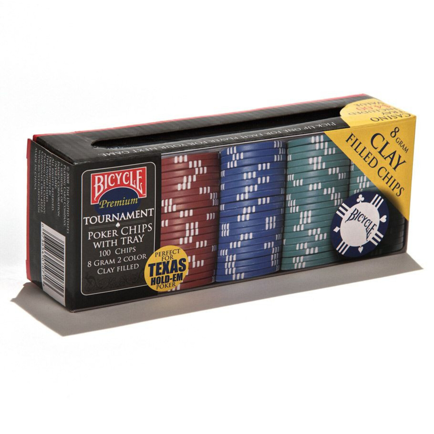 Bicycle Bicycle: Poker Chips: 8 Gram Clay with Tray (100)