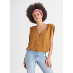 GATHERED PLEAT SHOULDER PAD SWEATER