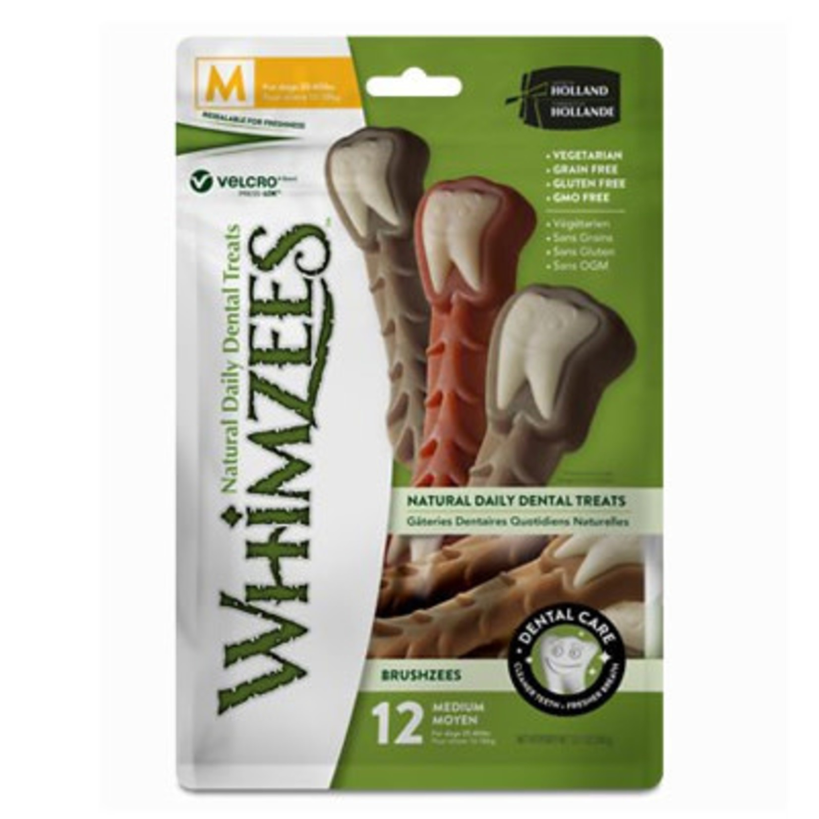 Whimzees Brushzees Dental Treats - Medium