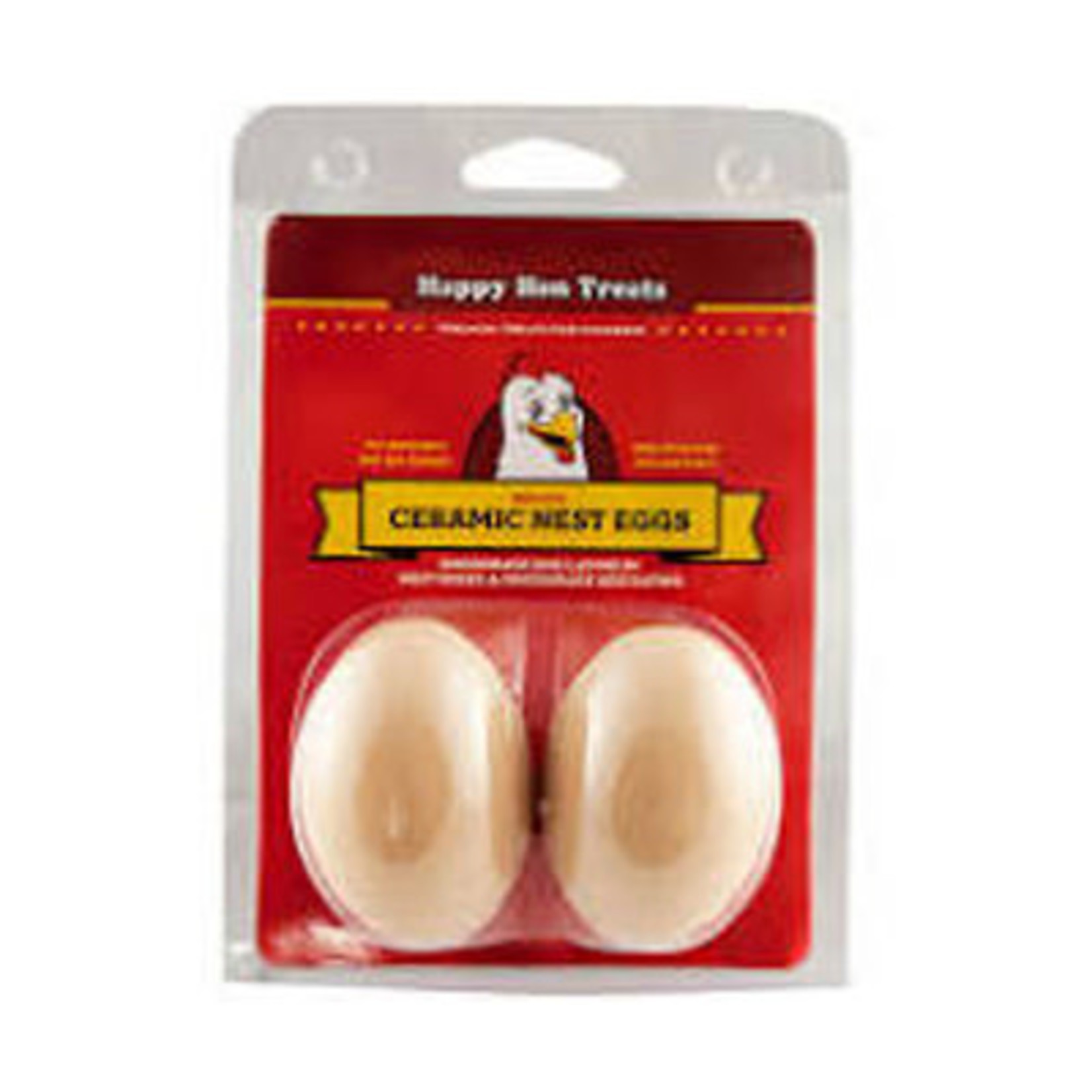 Happy Hen 2 Pack Brown Ceramic Nest Egg Happy Hen