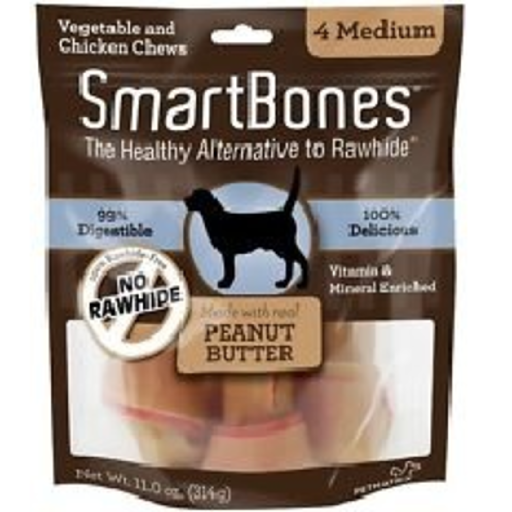 Smartbones 4pk Medium Peanut Butter Smart Bone