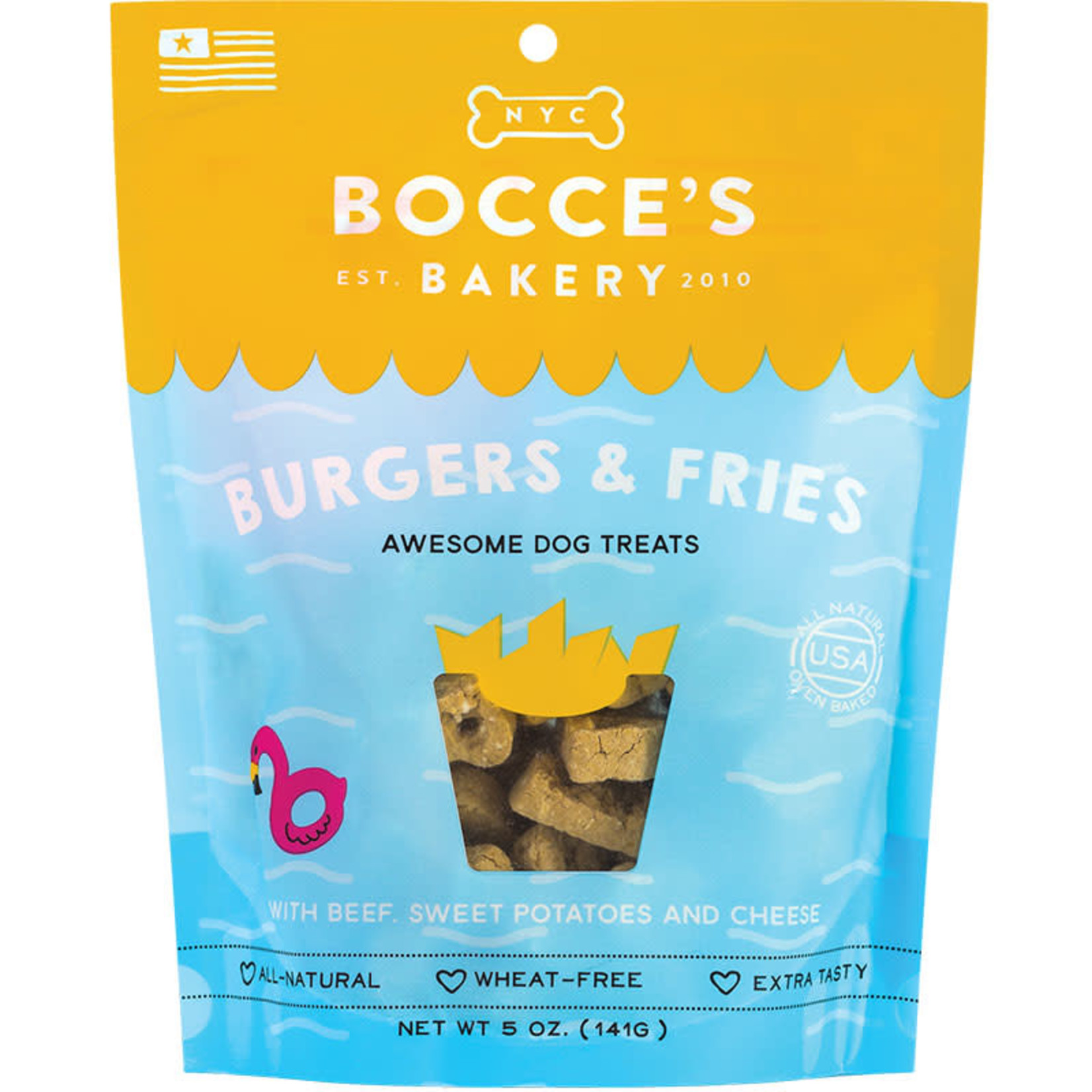 Bocce's 5oz Burgers and Fries Dog Biscuit Bocce's