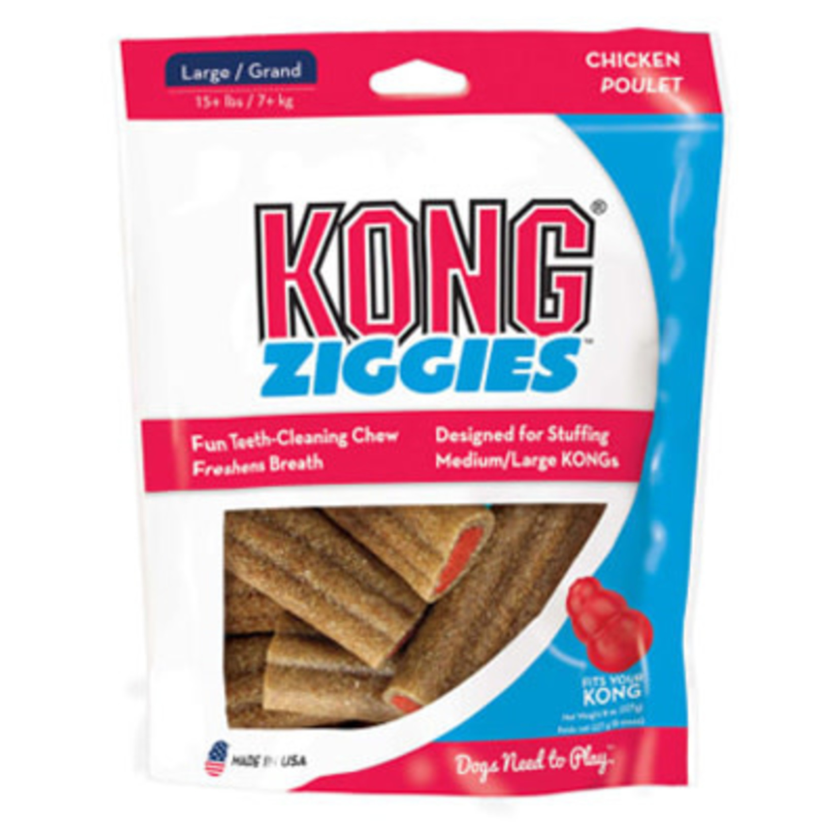 Kong 80Z LG ZIGGIES DOG TREAT KONG KNOXA11