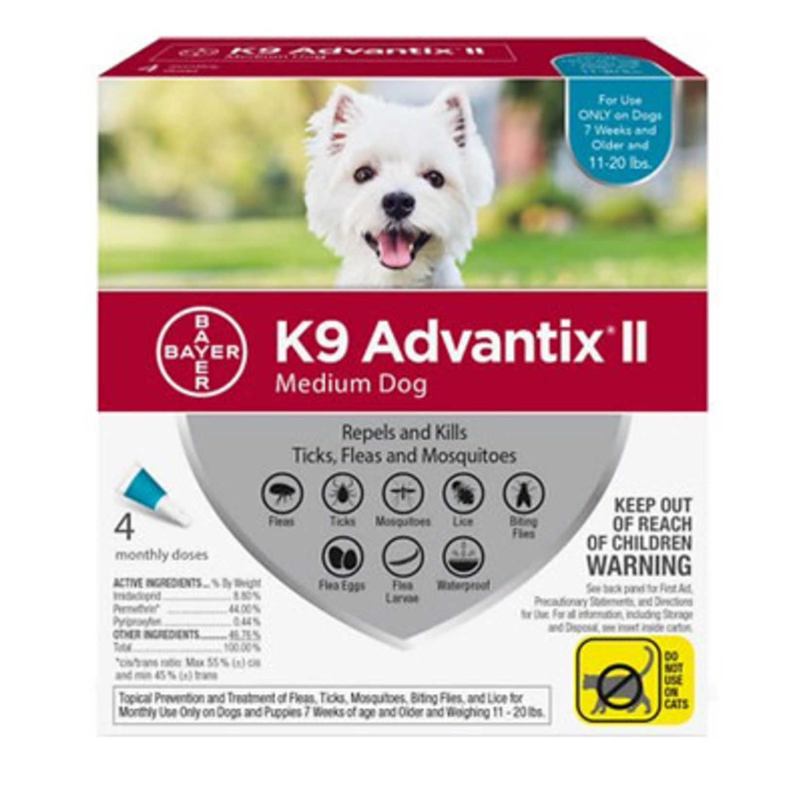 Bayer Advantix II 11-20# Medium Dog 4 pack