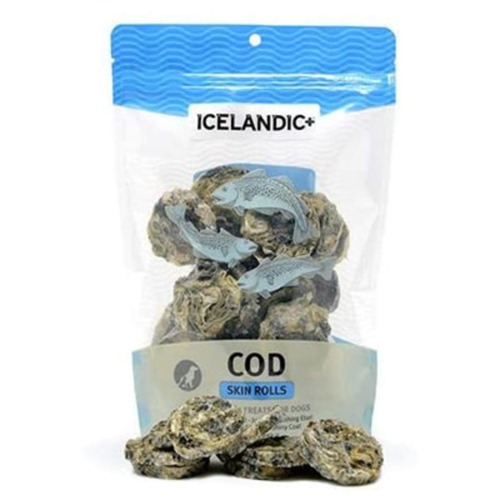 Icelandic Cod Skin Rolls Dog Treat 3oz Icelandic