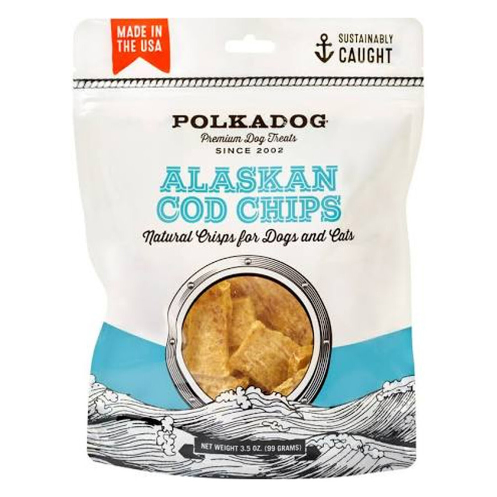 Polkadog Bakery 3.5OZ Cod Skin Chips Dog treat Polka Dog