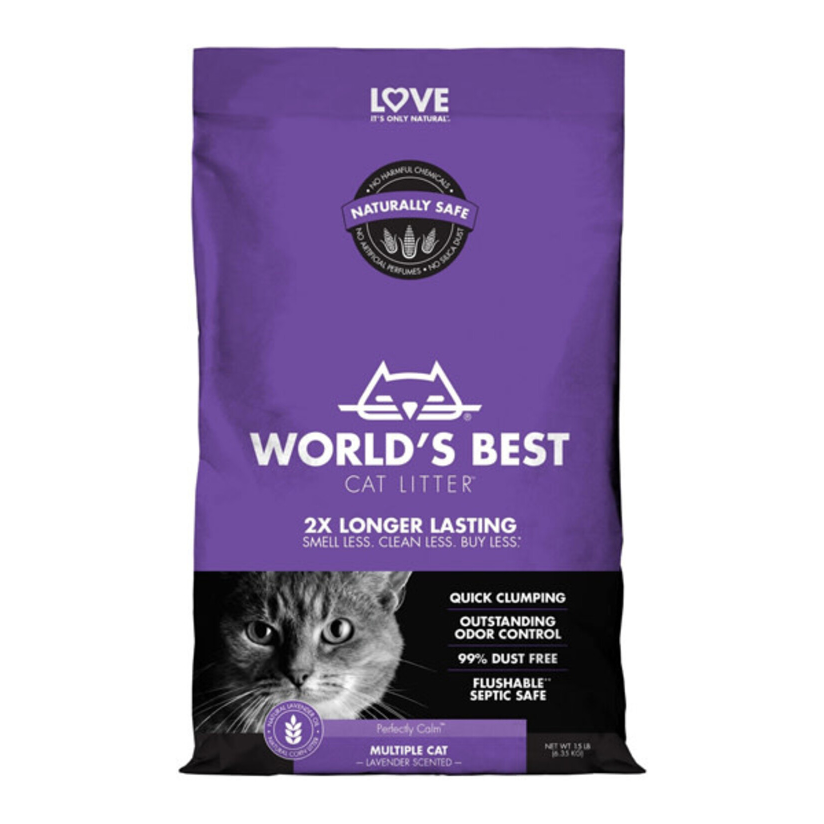 World's Best World's Best Cat Litter 8 lb. Scented Extra Strength (Purple) WBCL