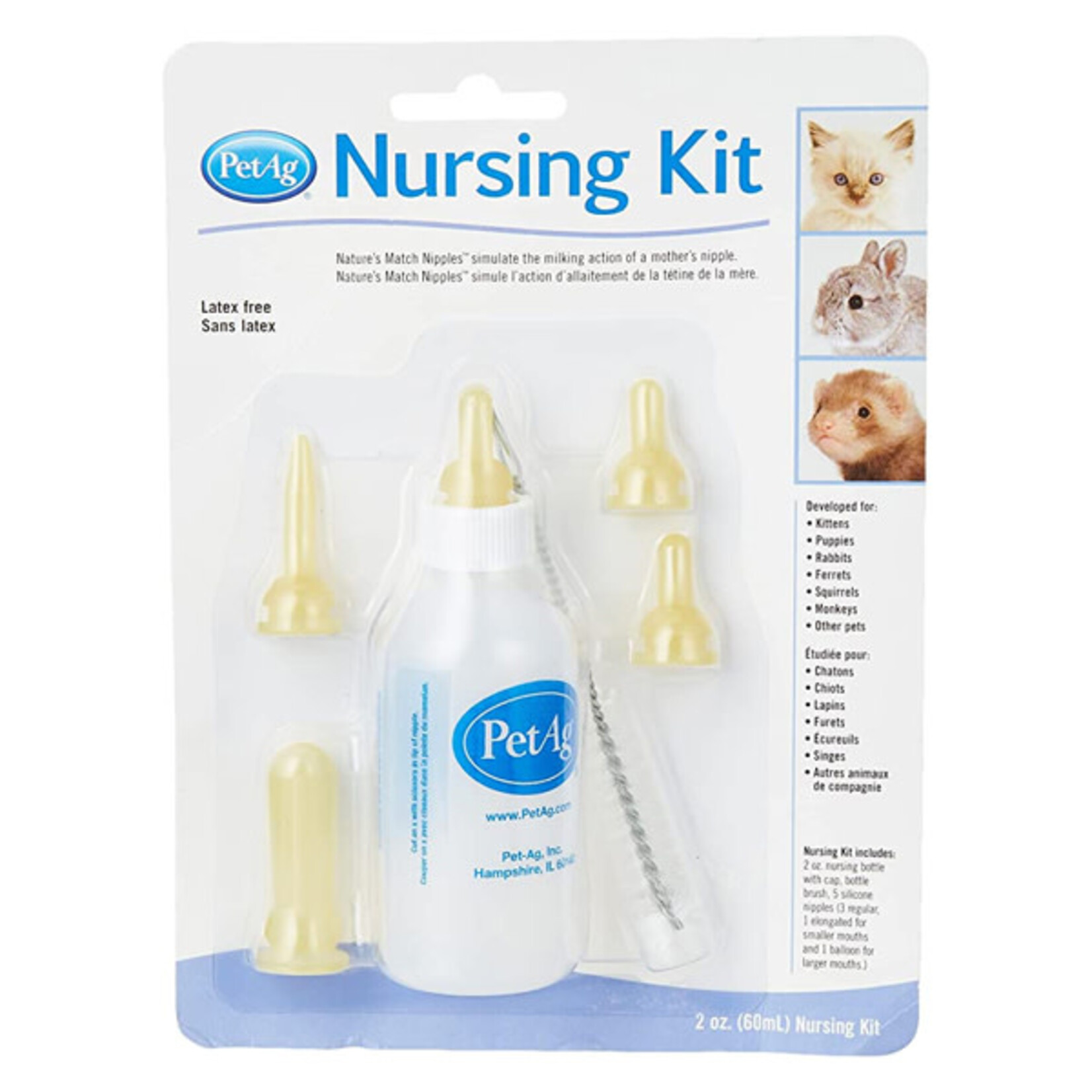 Pet Ag Kitten Puppy Bottle Nursing Kit 2 oz.