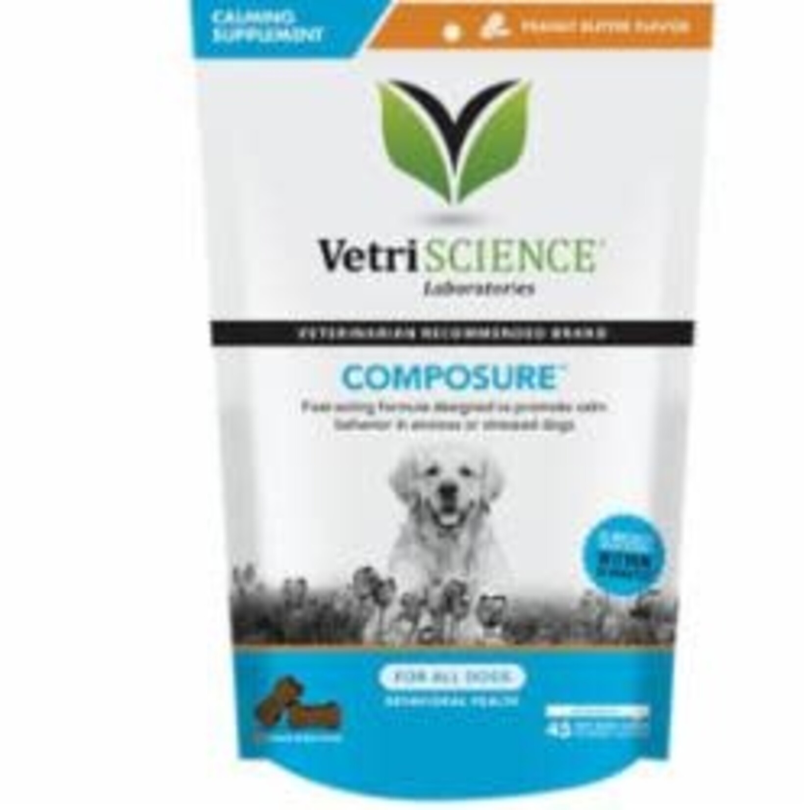 VetriScience 45ct Dog Composure Peanut Butter VetriScience