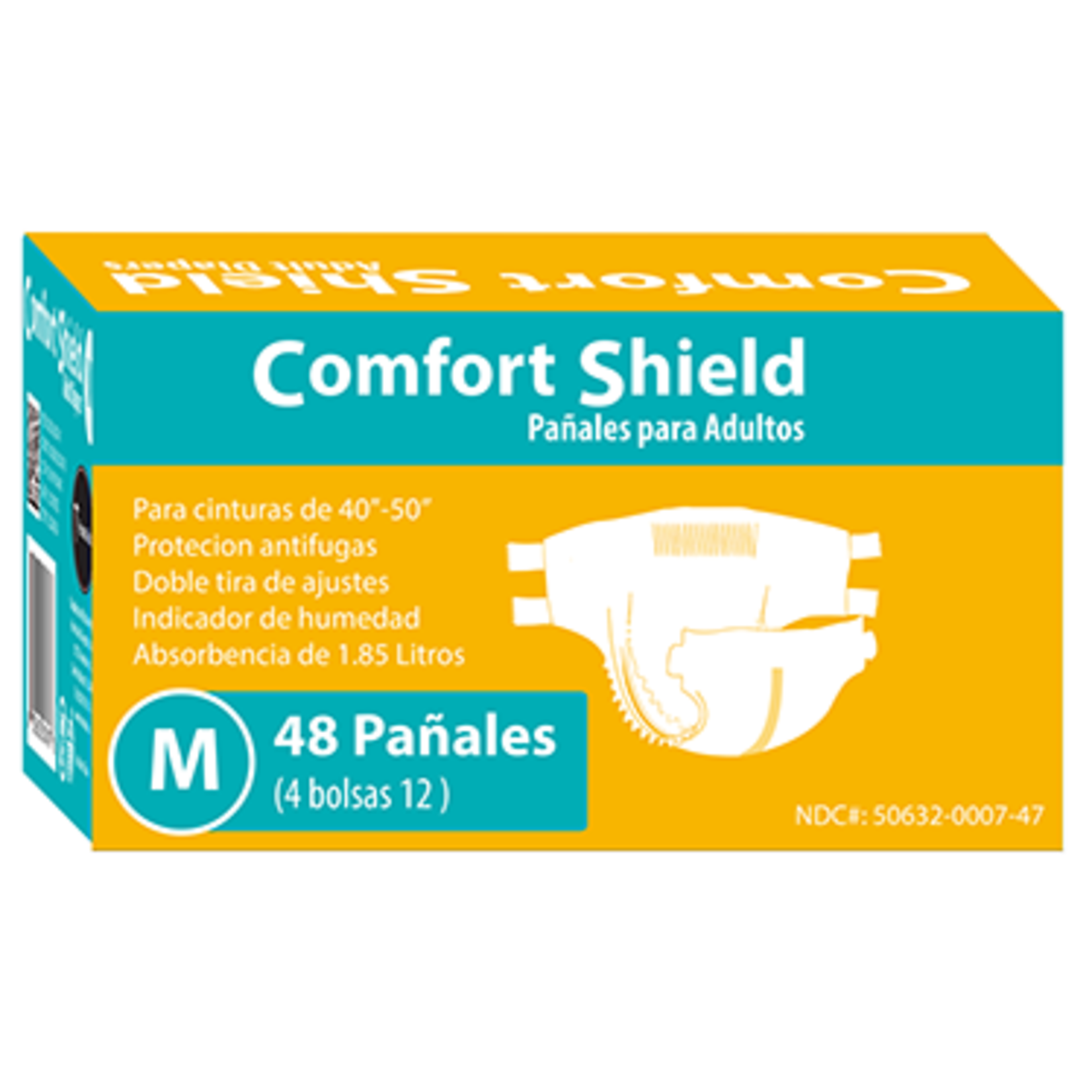 Home Aide Comfort Shield Adult Diapers (Medium) - NDC# 50632-0007-47