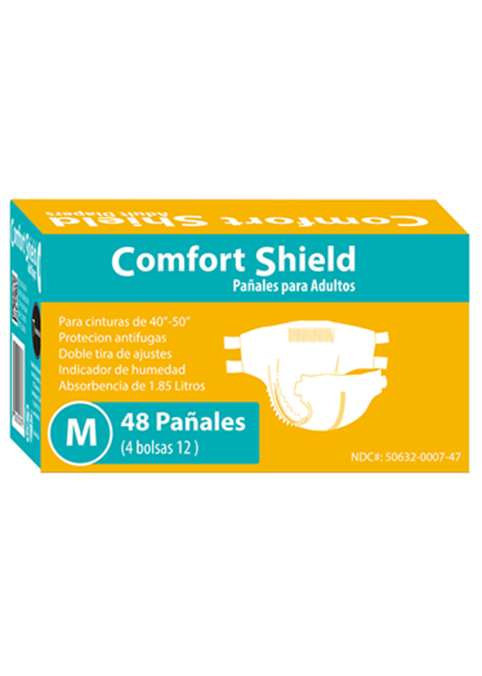 Home Aide Comfort Shield Adult Diapers (Medium) - NDC# 50632-0007-47
