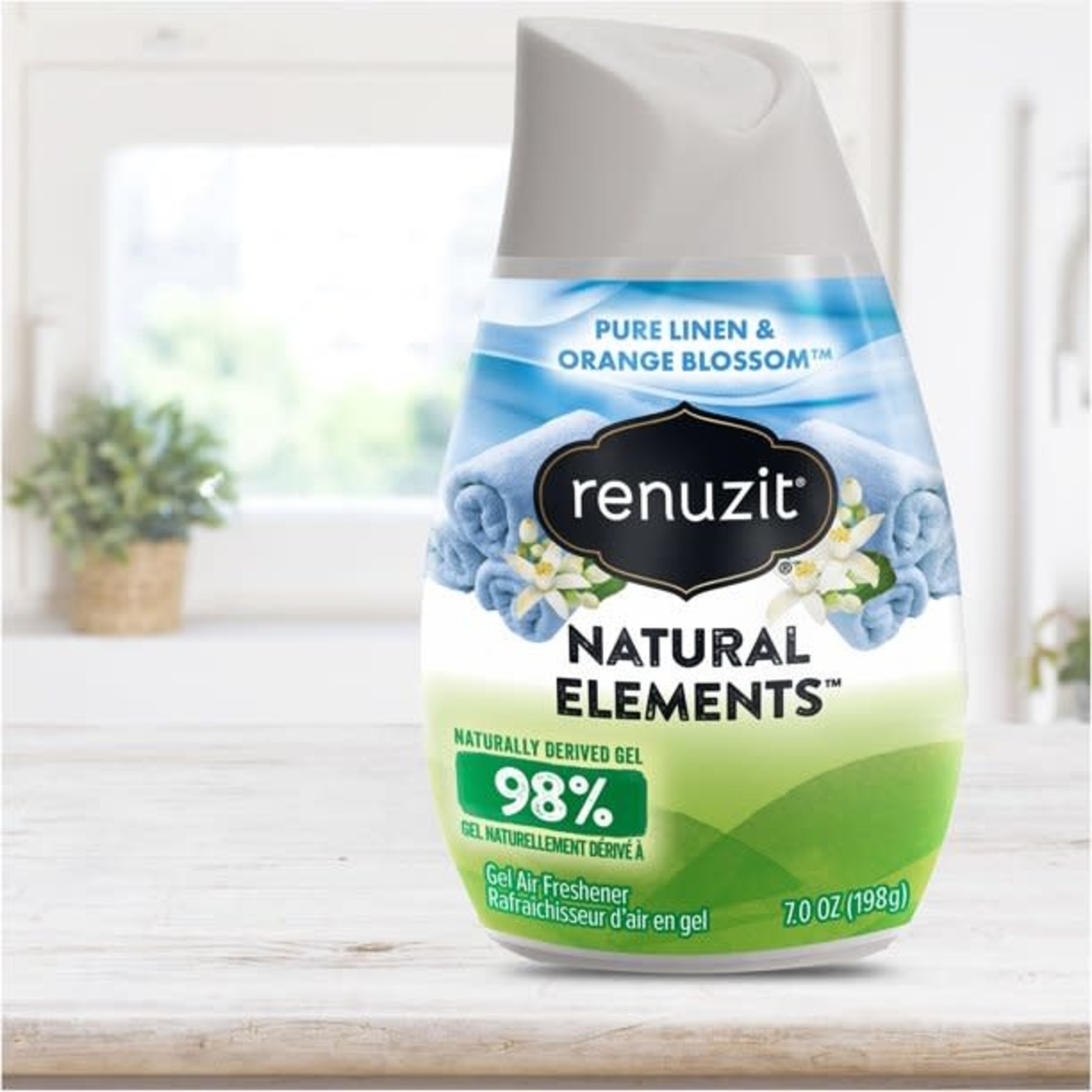 Renuzit Natural Elements Gel Air Freshener, Pure Linen & Orange Blossom 7oz - 12/case ($11.88)