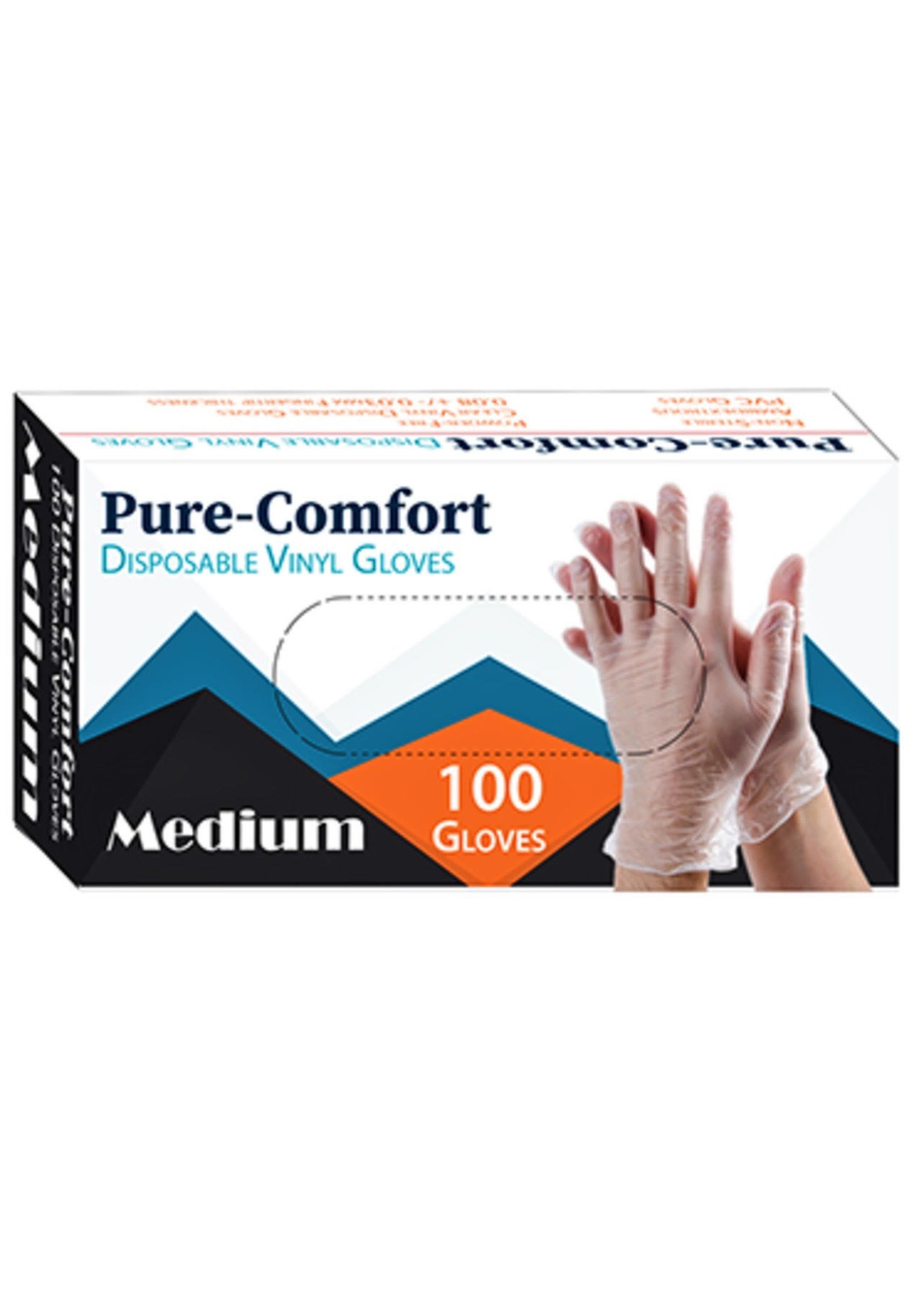 Home Aide Pure-Comfort Disposable Vinyl Gloves