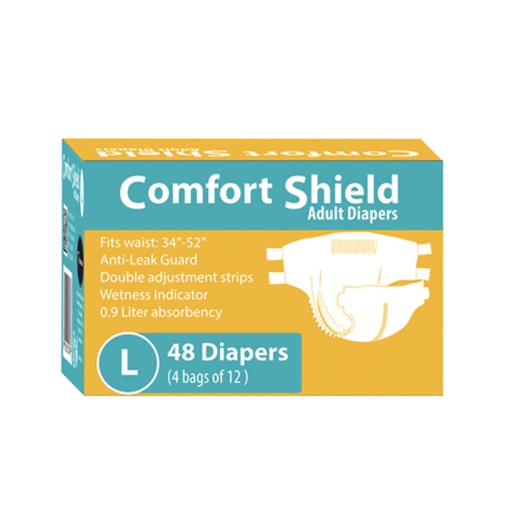 Home Aide Comfort Shield Adult Diapers (Large) - NDC# 50632-0007-48