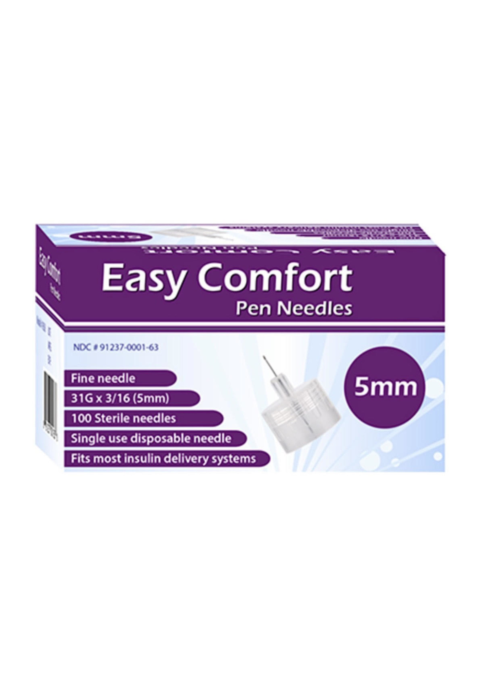 Easy Comfort Pen Needles 31G 5mm NDC 91237000163 Durable Health