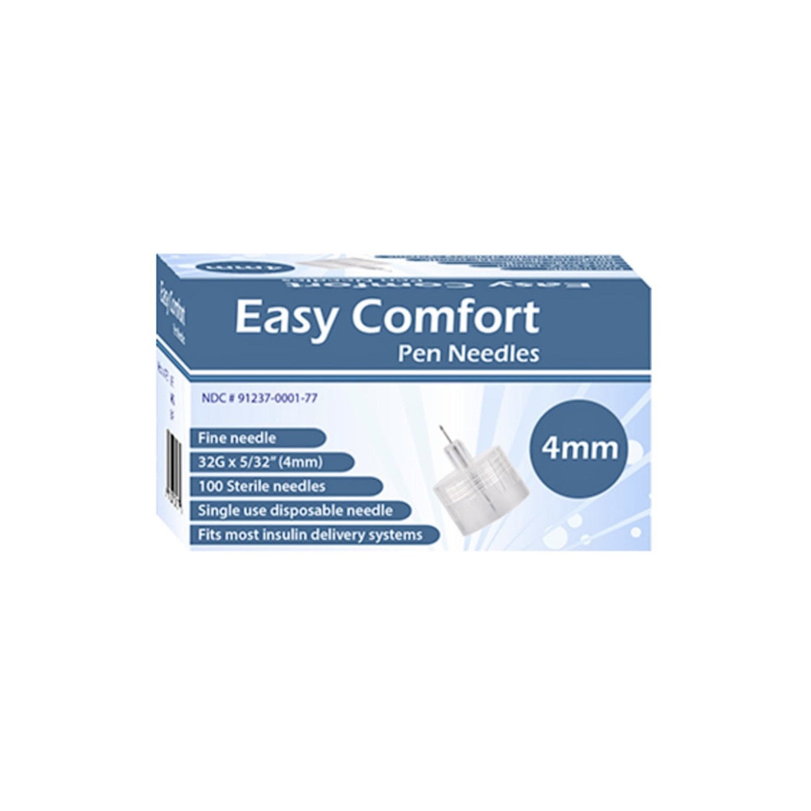 Easy Comfort Pen Needles 32G 4mm - NDC# 91237-0001-77 - Durable Health  Medical Supply LLC