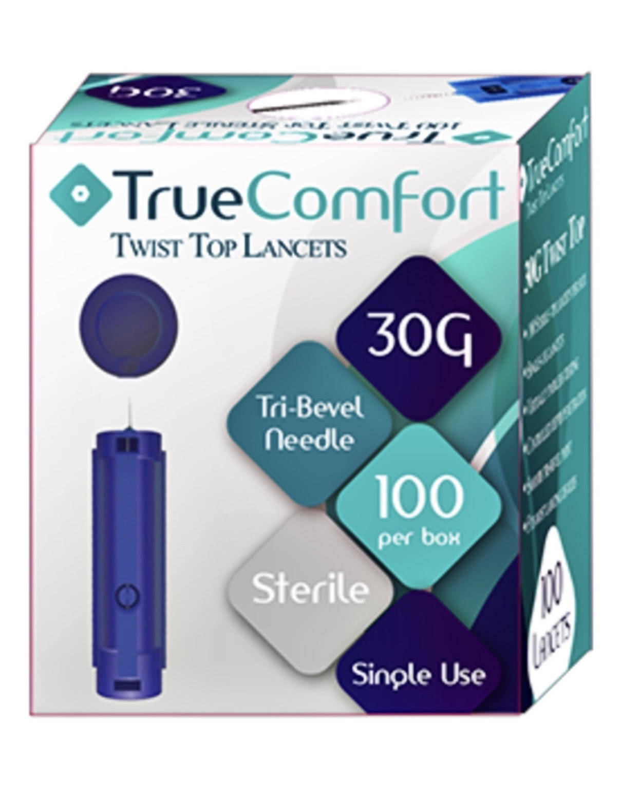 True Comfort Pro Twist Top Lancets 30G NDC 50027049413 Durable