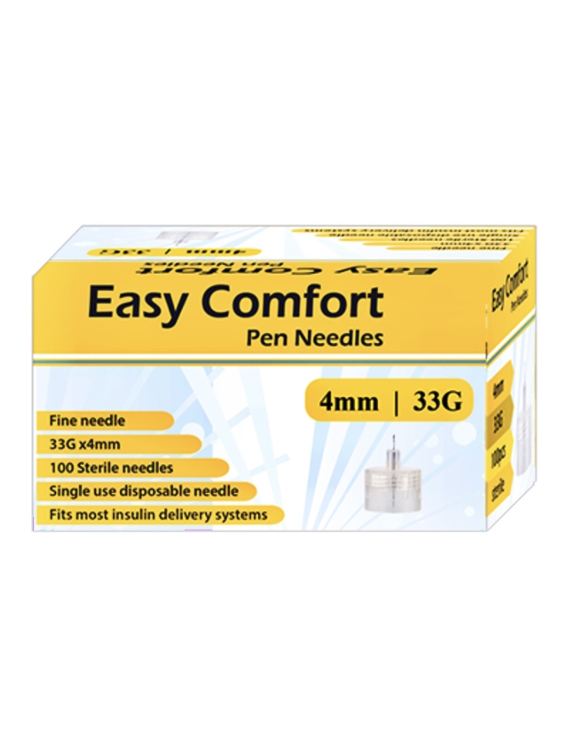 Easy Comfort Pen Needles 33G 4mm NDC 50632000744 Durable Health