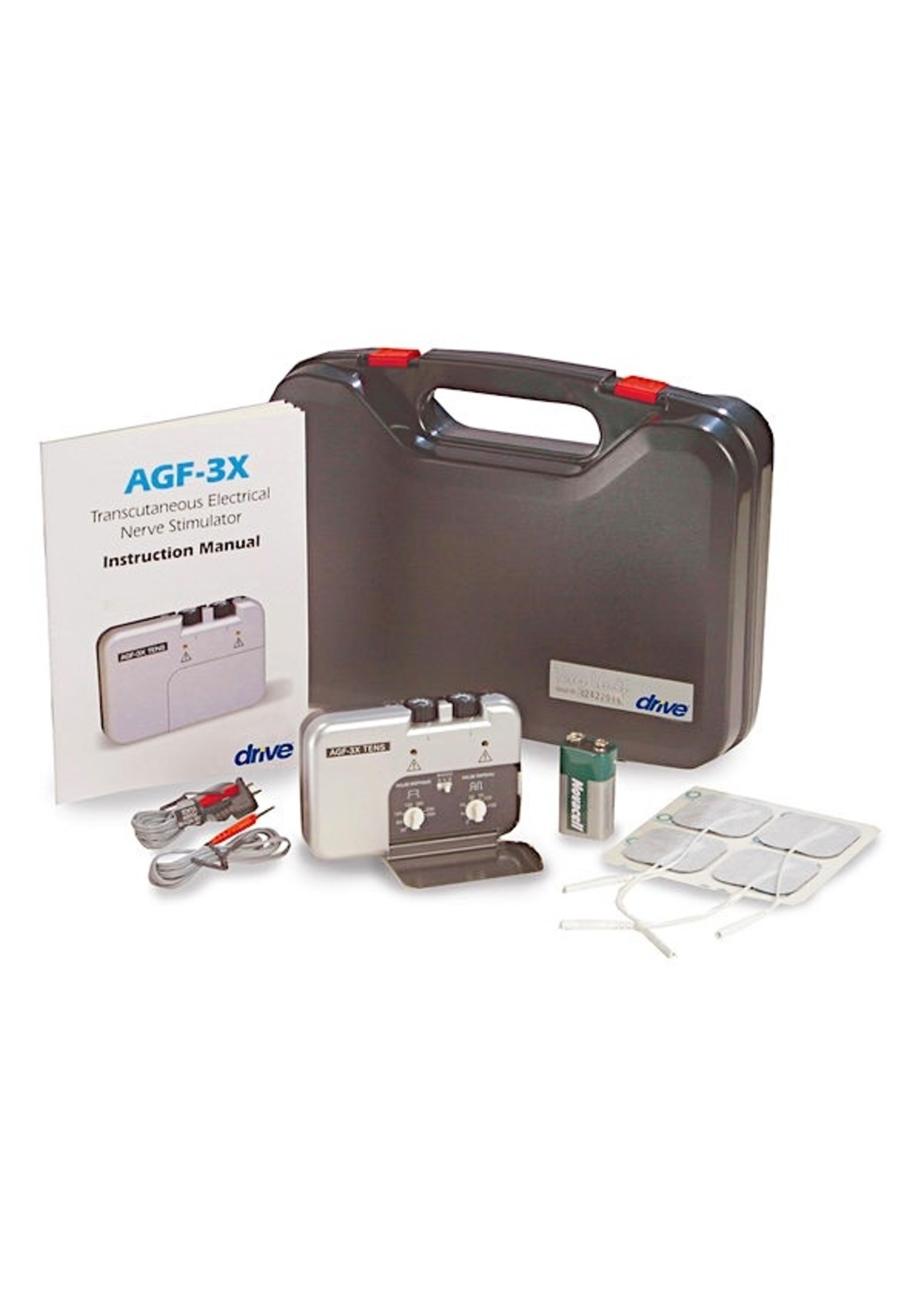 AGF-3X - Deluxe Dual Channel TENS, Horizontal Design