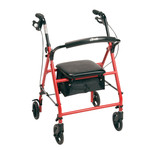 R800KD-RD - Steel Rollator with 6” Wheels, Knockdown (Red) - Code: E0143 / E0156
