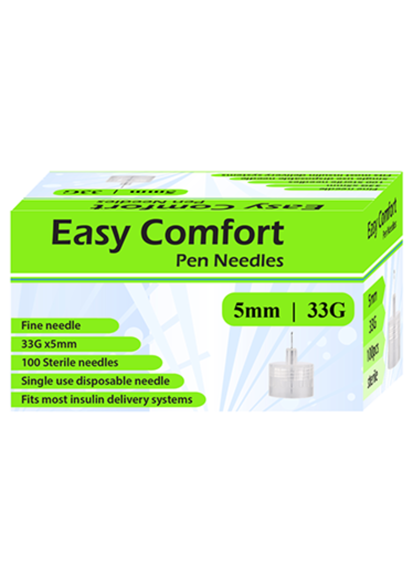 Easy Comfort Pen Needles 33G 5mm NDC 50632000745 Durable Health