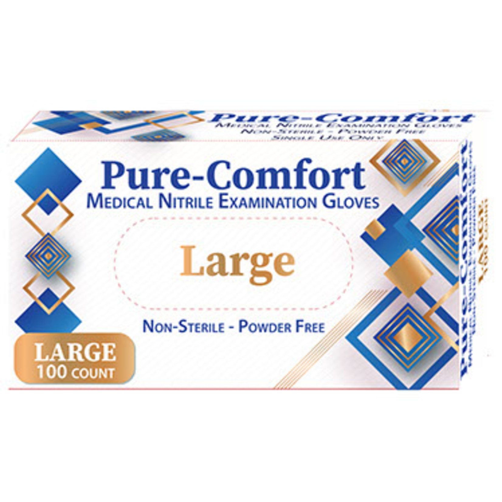 Pure Comfort Medical Nitrile Exam Gloves (Large) - NDC# 50027-0494-24