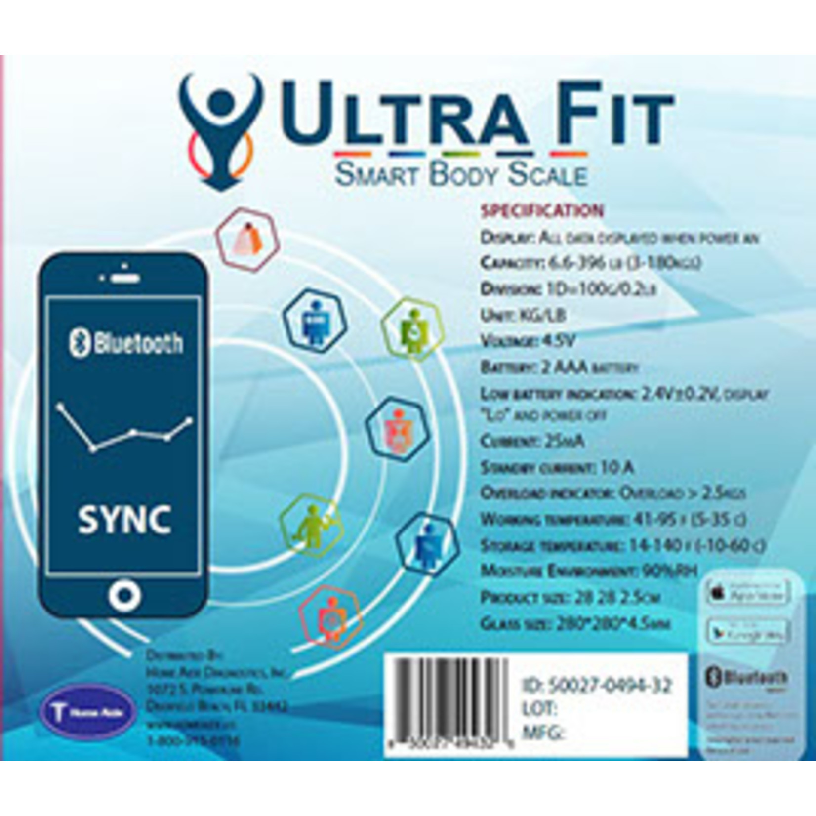 Ultra Fit Smart Body Scale - NDC # 50027-0494-32
