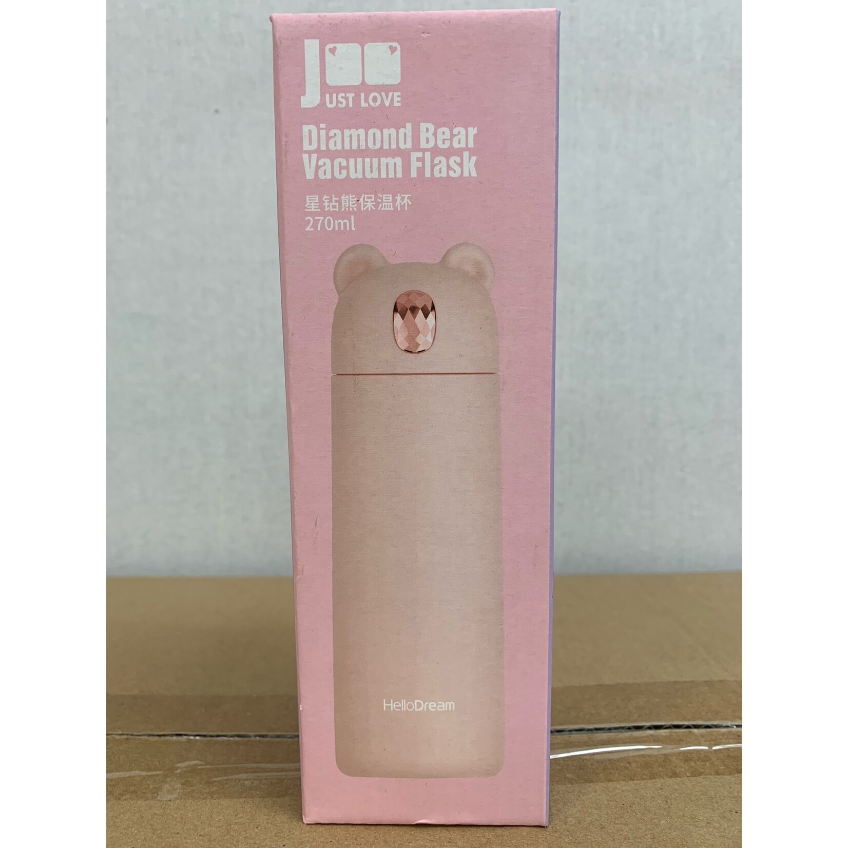 Diamond Bear Vacuum Flask Pink
