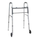 PMI ProBasics™ Economy Two-Button Steel Patient Walker, with 5" Wheels, Adult, 350 lb Capacity