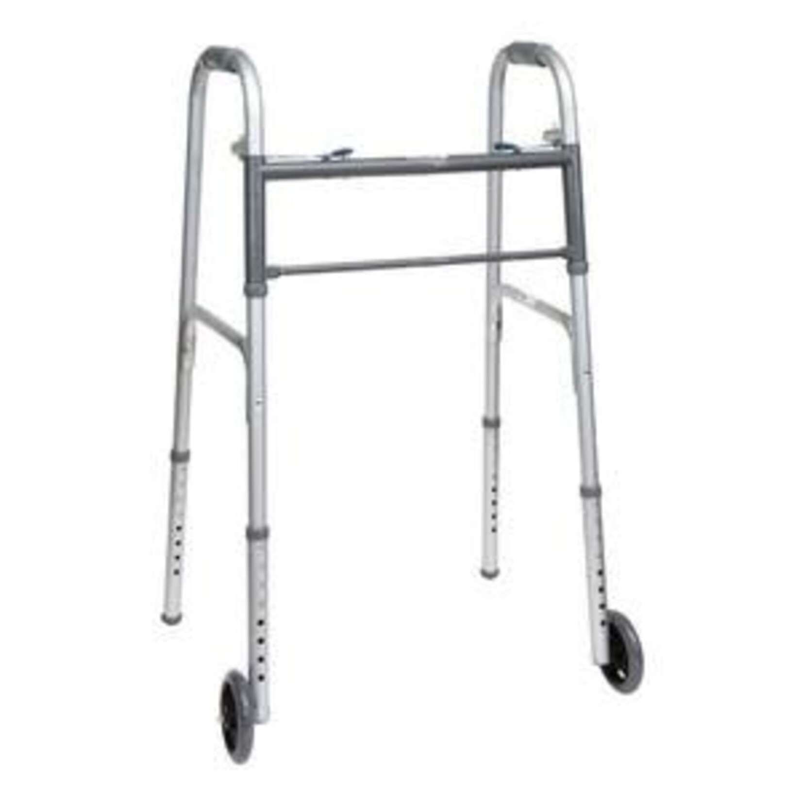 PMI ProBasics™ Economy Two-Button Steel Patient Walker, with 5" Wheels, Adult, 350 lb Capacity