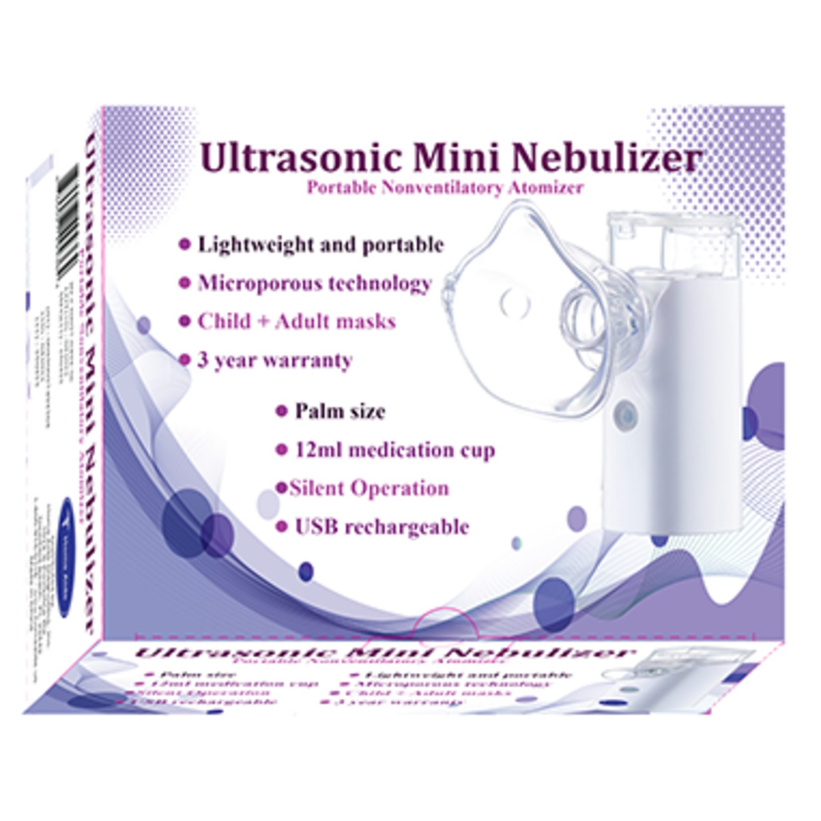 Ultrasonic Mini Nebulizer Portable Nonventilatory Atomizer - 50027-0494-36