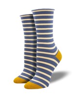Socksmith WBC2174 Sailor Stripe Roll Top Bamboo Crew