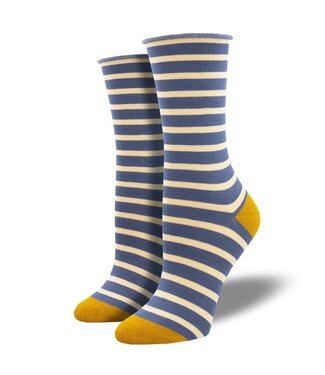 Socksmith WBC2174 Sailor Stripe Roll Top Bamboo Crew