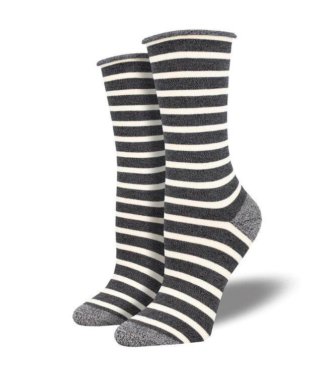Socksmith WBC2174 Sailor Stripe Roll Top Bamboo Crew