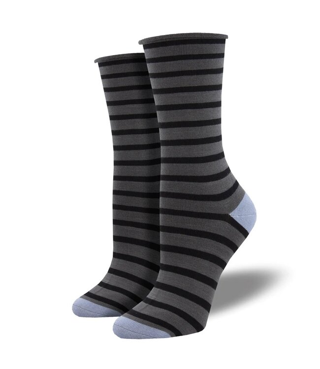 Socksmith WBC2174 Sailor Stripe Roll Top Bamboo Crew