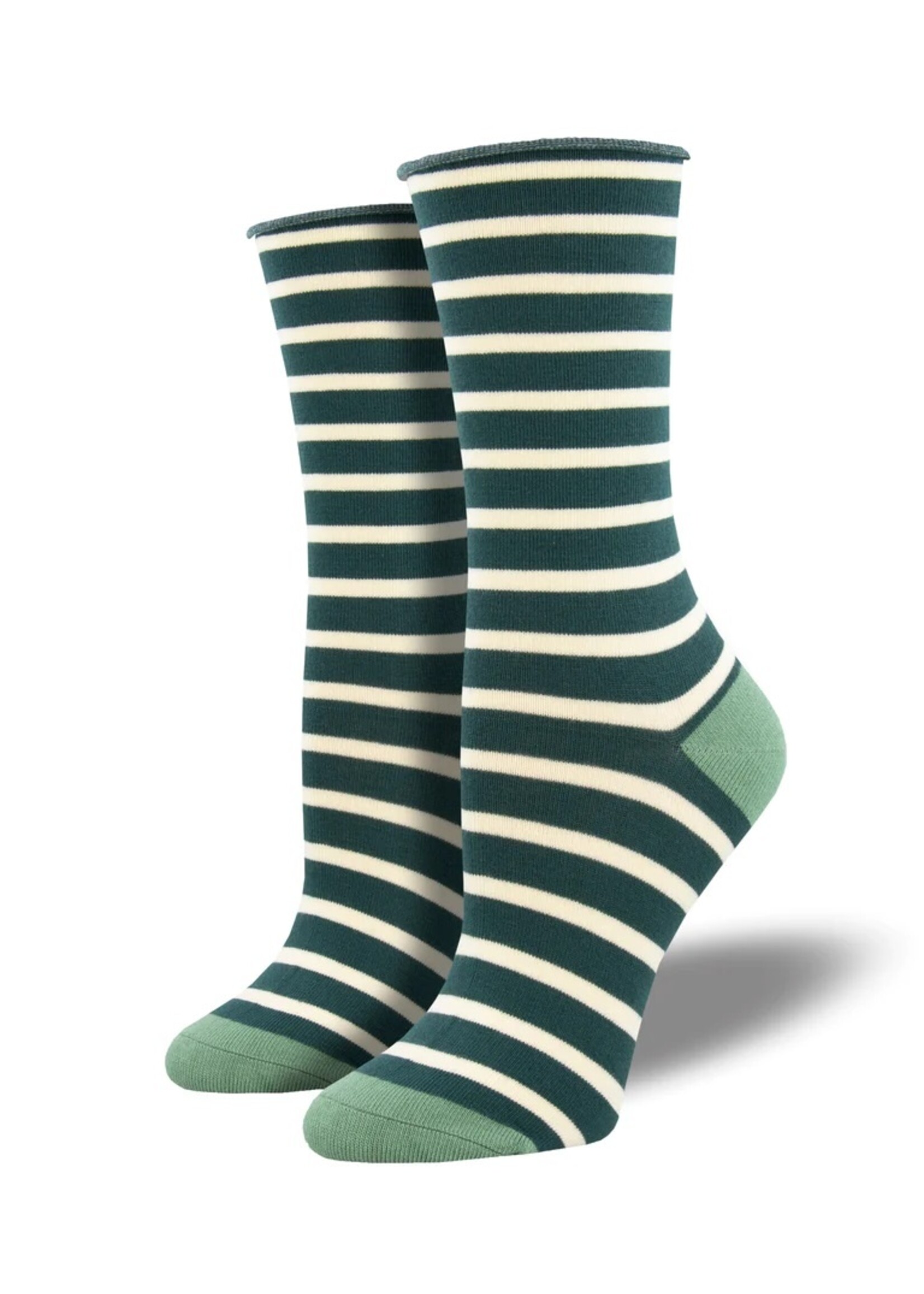Socksmith WBC2174 Sailor Stripe Roll Top Bamboo Crew