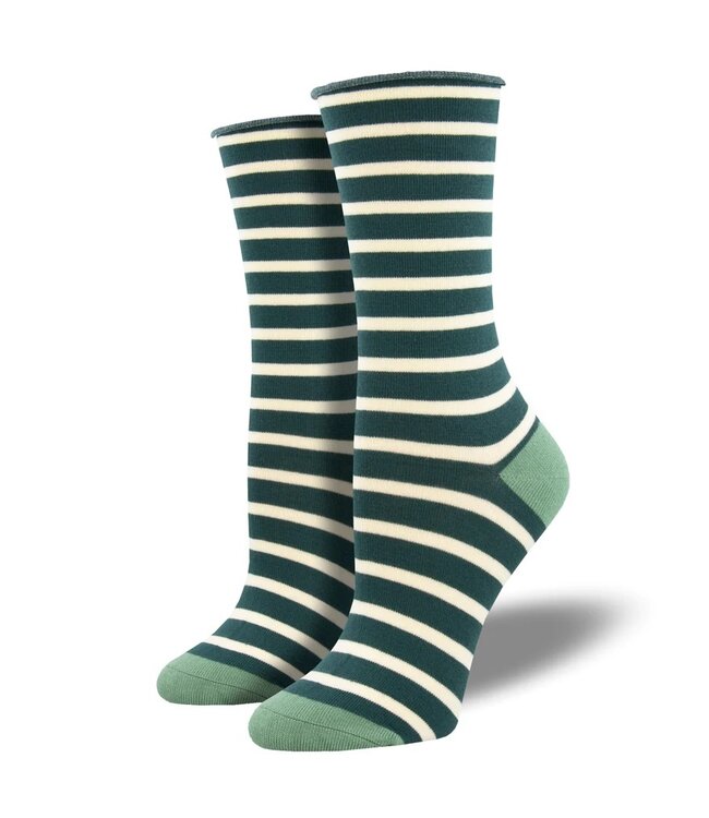 Socksmith WBC2174 Sailor Stripe Roll Top Bamboo Crew