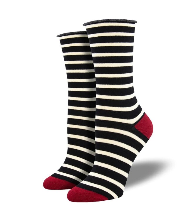 Socksmith WBC2174 Sailor Stripe Roll Top Bamboo Crew