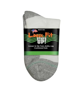 Extra Wide Sock Company Loose Fit Stays Up Quarter Sock