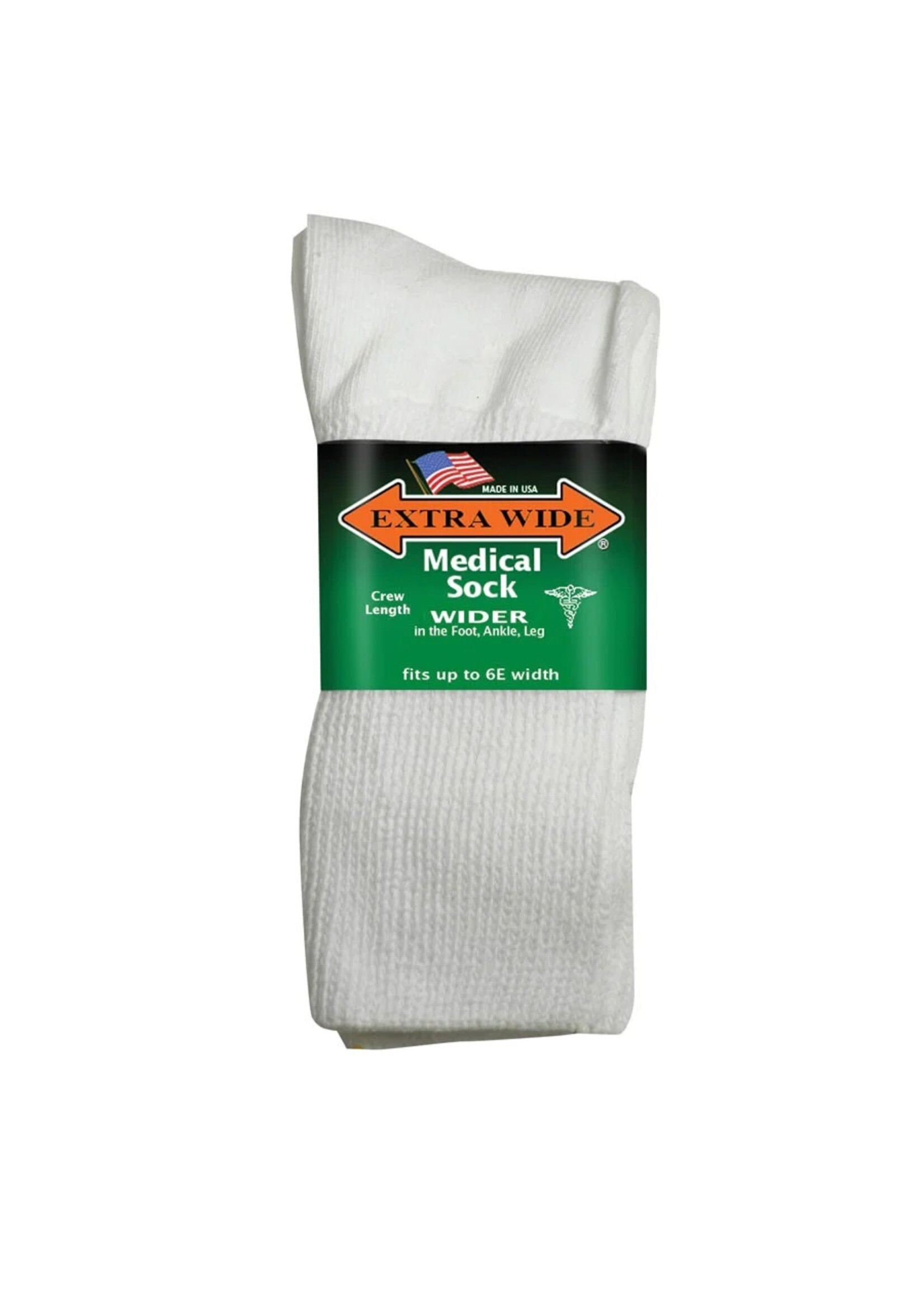 Extra Wide Sock Company Extra Wide Medical Socks  Inverted Toe  Seam (4850-5850-6950) WHITE855432002197 SMALL