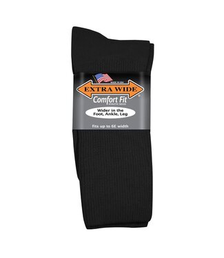 Extra Wide Sock Company Comfort Fit Athletic Socks Black Large