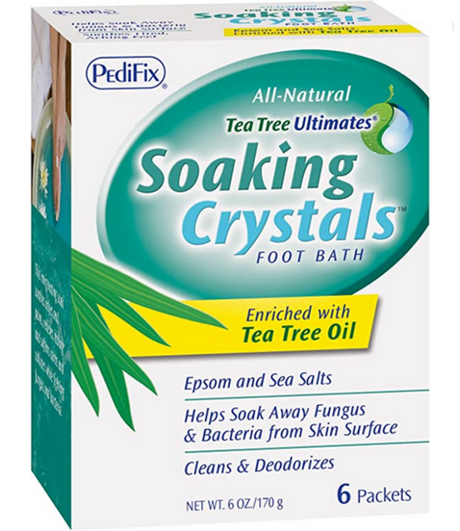 Pedifix 6pck Tea Tree Oil Soaking Crystals Foot Bath