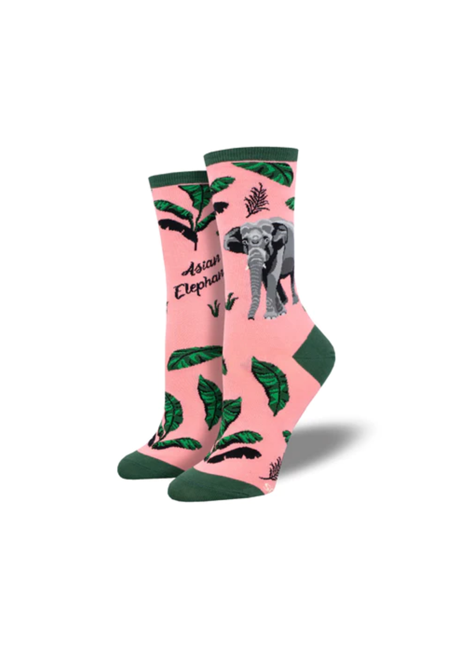 Socksmith Graphic Cotton Crew Wnc3183 Asian Elephant