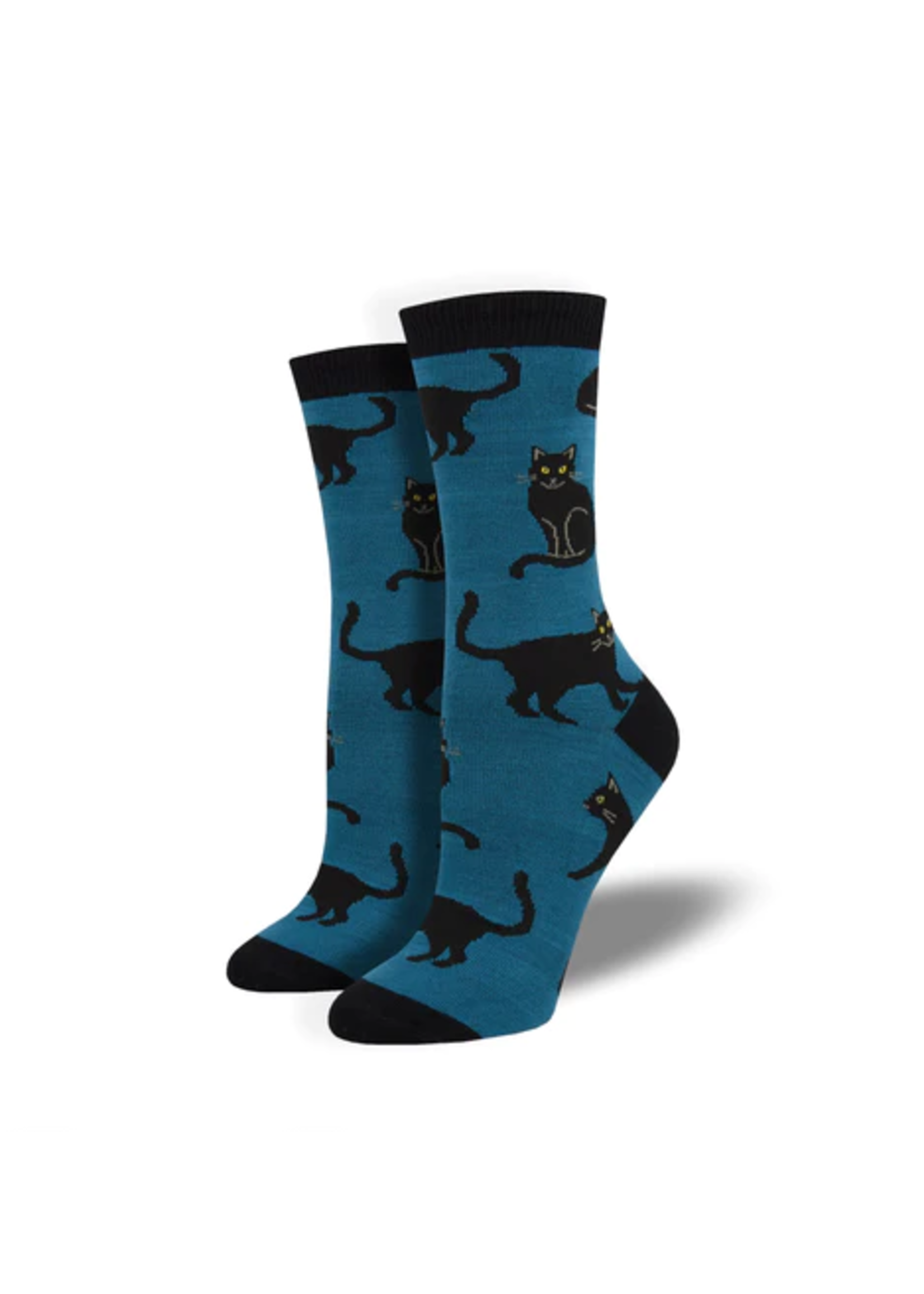 Socksmith Bamboo Crew Wbn1913  Black Cat