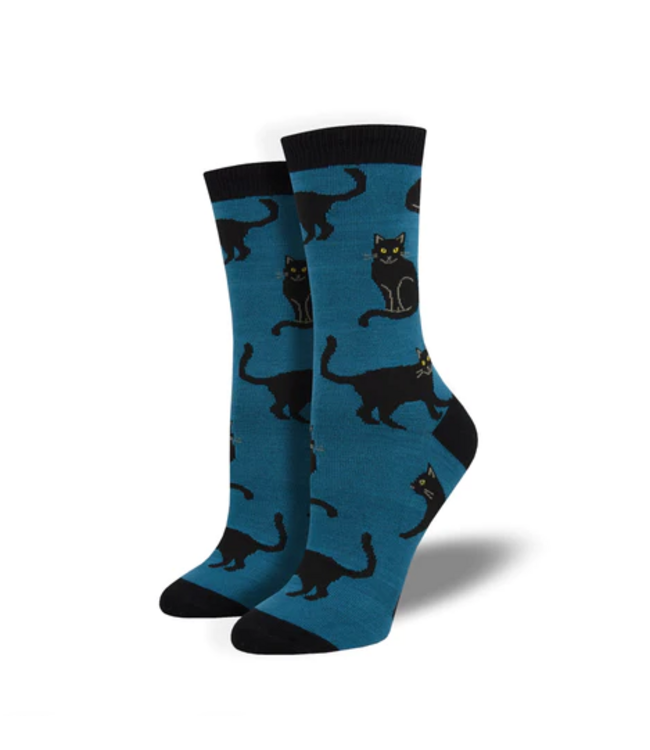 Socksmith Bamboo Crew Wbn1913  Black Cat