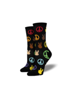 Socksmith Cotton Crew Wnc2829 Peace Eveybody