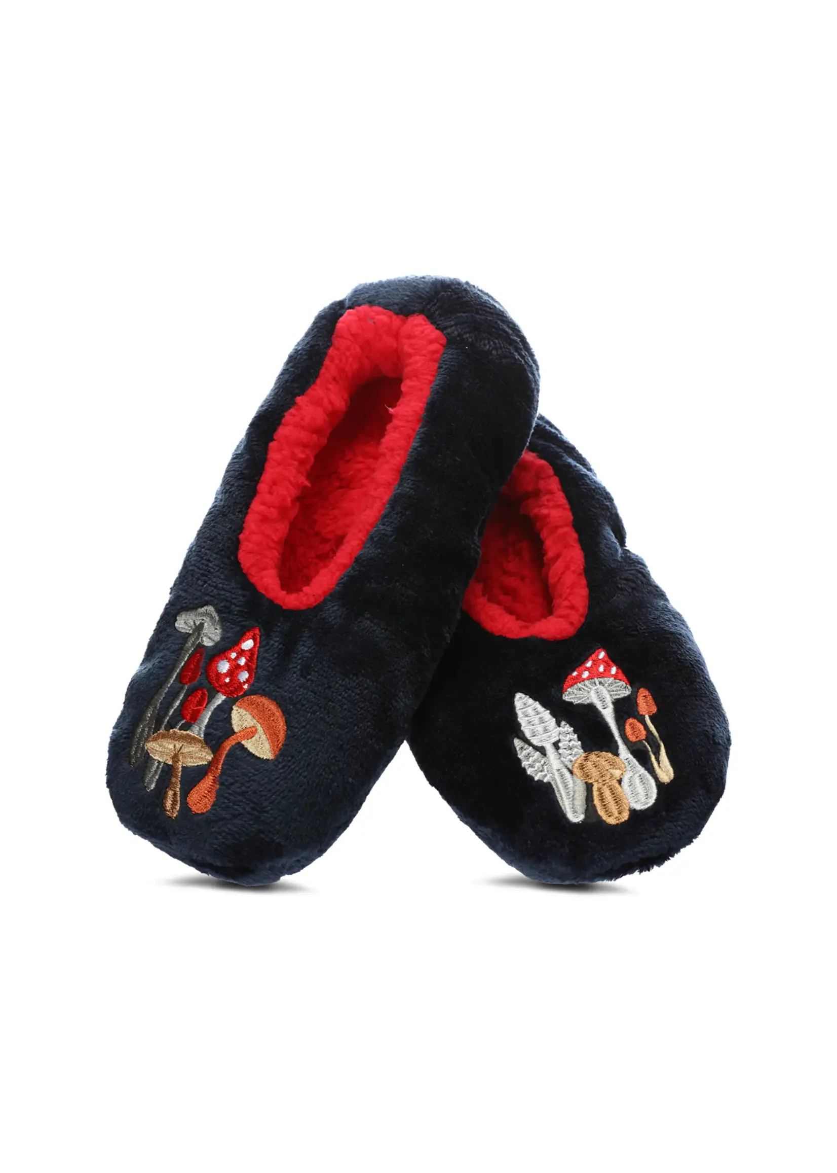 MeMoí Stay Wild Mushrooms Sherpa Lined Slippers (MZV0)