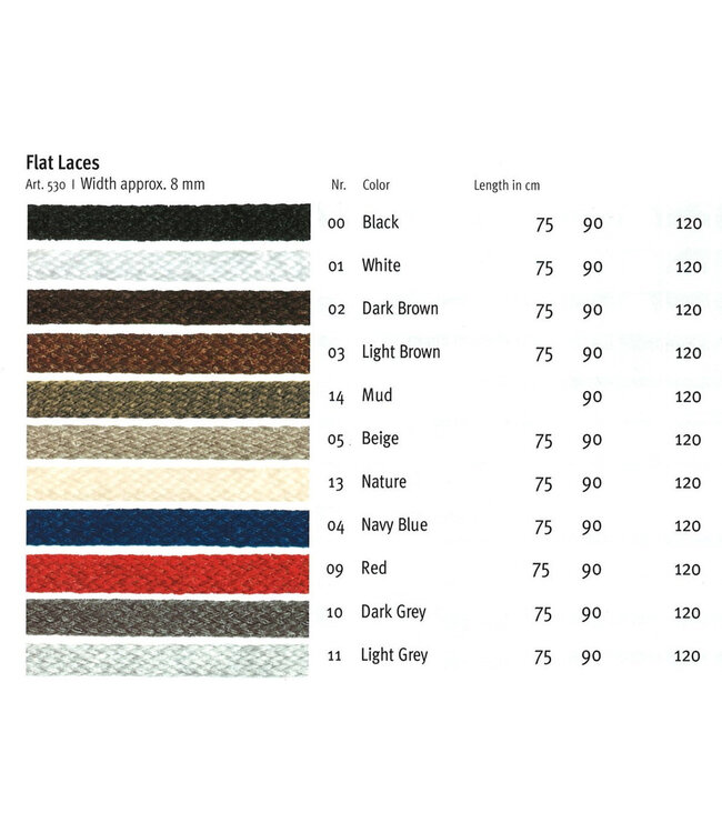 Pedag Flat Shoe Laces (Art 530)